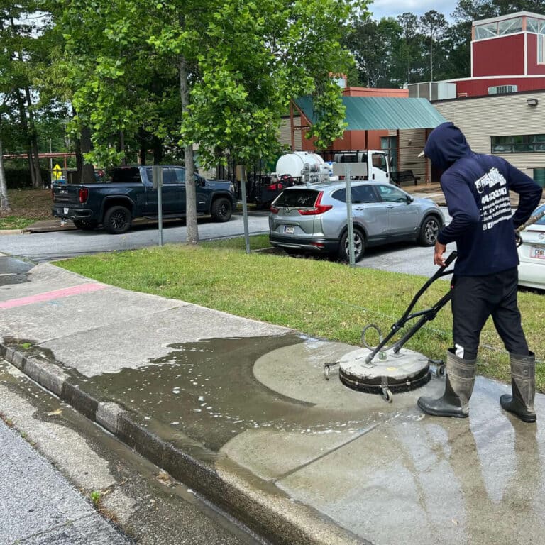 concrete sidewalk cleaning with pressure washing service in johns creek georgia